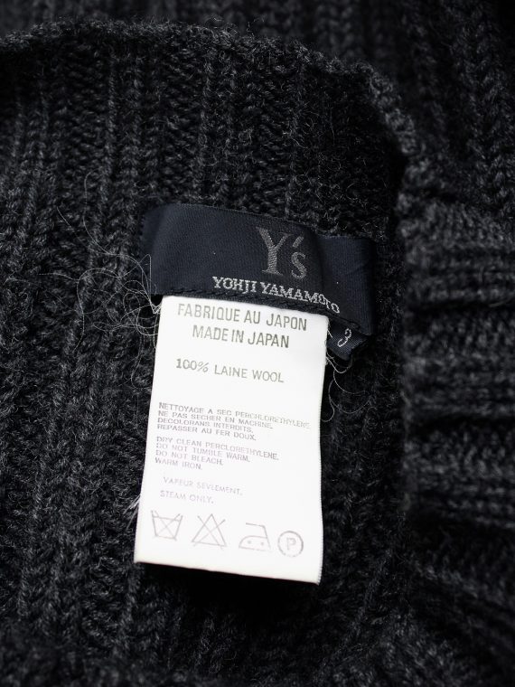 vaniitas vintage Ys Yohji Yamamoto dark grey jumper with bubble sleeves 9455