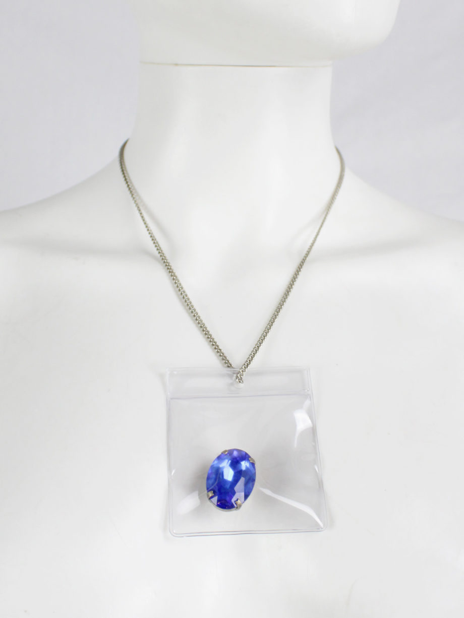 Maison Martin Margiela 6 necklace with blue gemstone in plastic bag spring 2007 5261