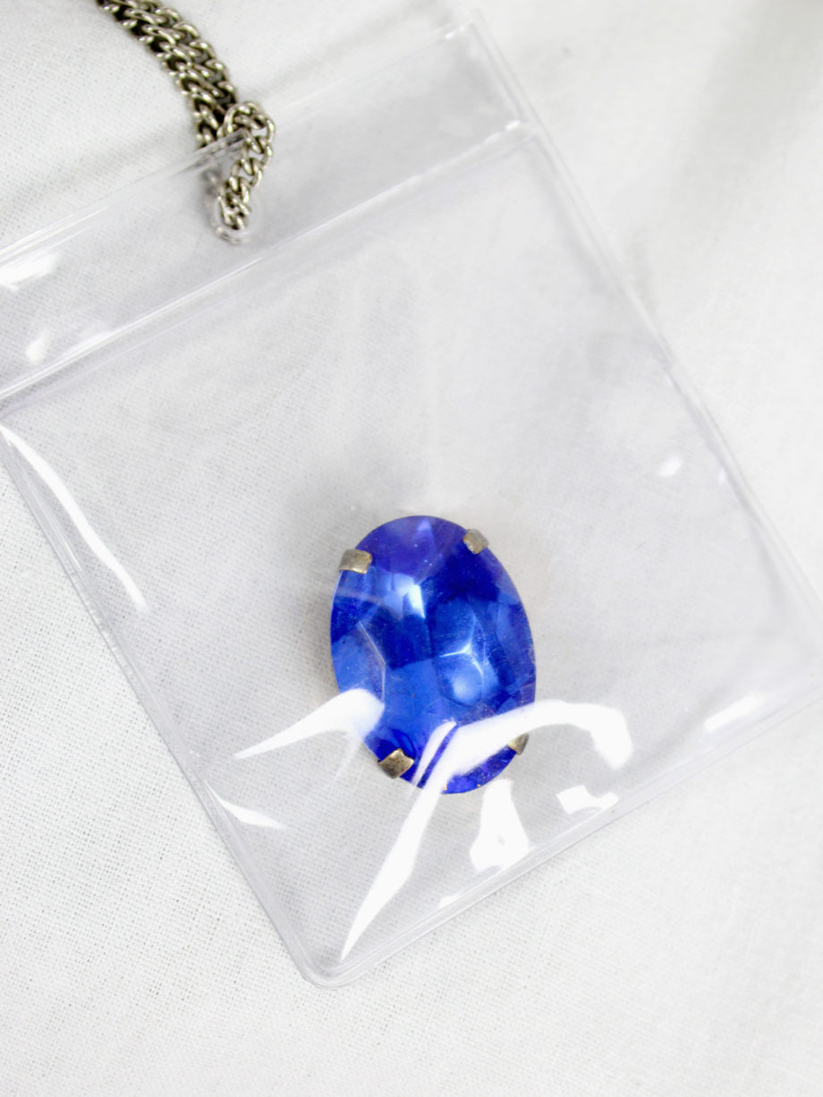 Maison Martin Margiela 6 necklace with blue gemstone in plastic bag spring 2007 5281