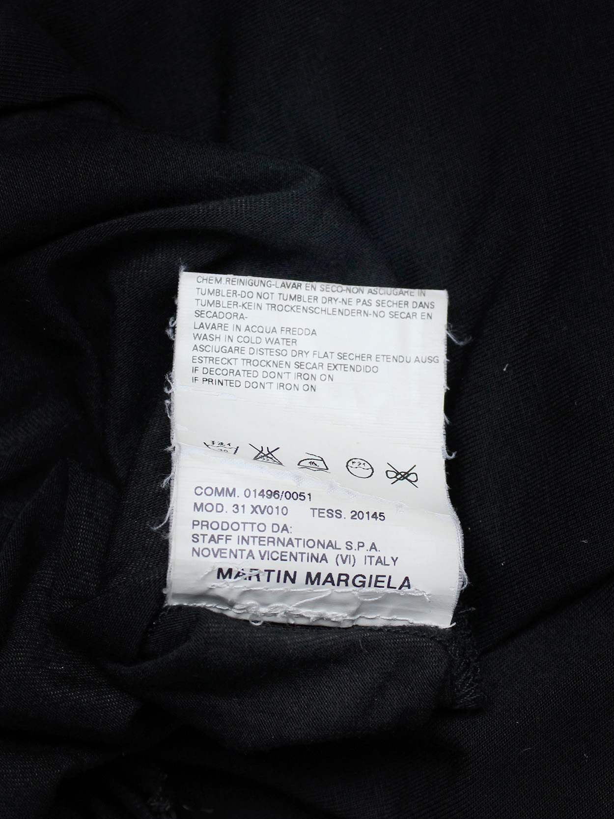 Maison Martin Margiela black floating tunic with invisible straps ...