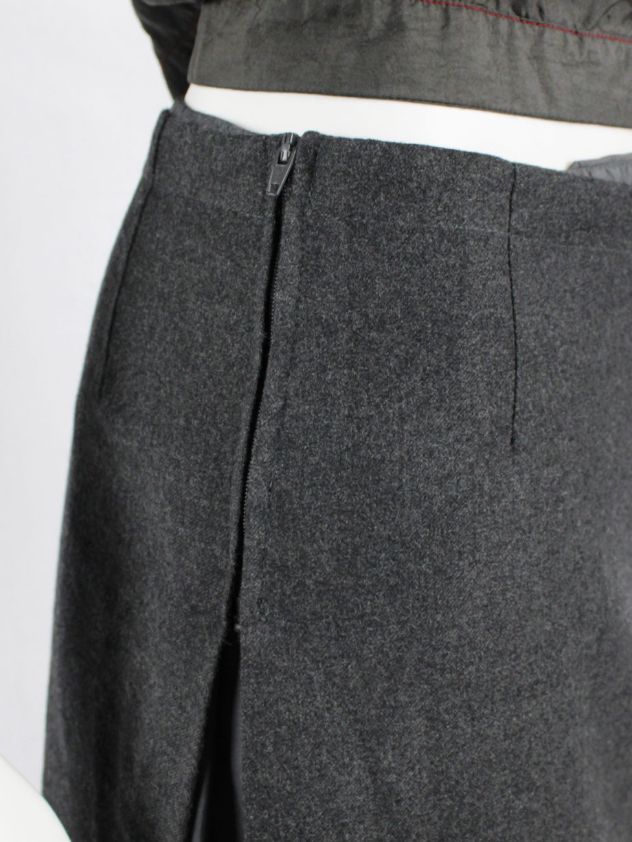 Maison Martin Margiela grey skirt with lining coming through a slit fall 20015449