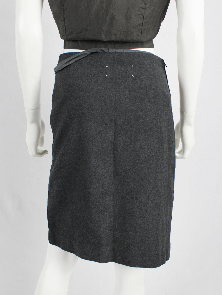 Maison Martin Margiela grey skirt with lining coming through a slit fall 20015456