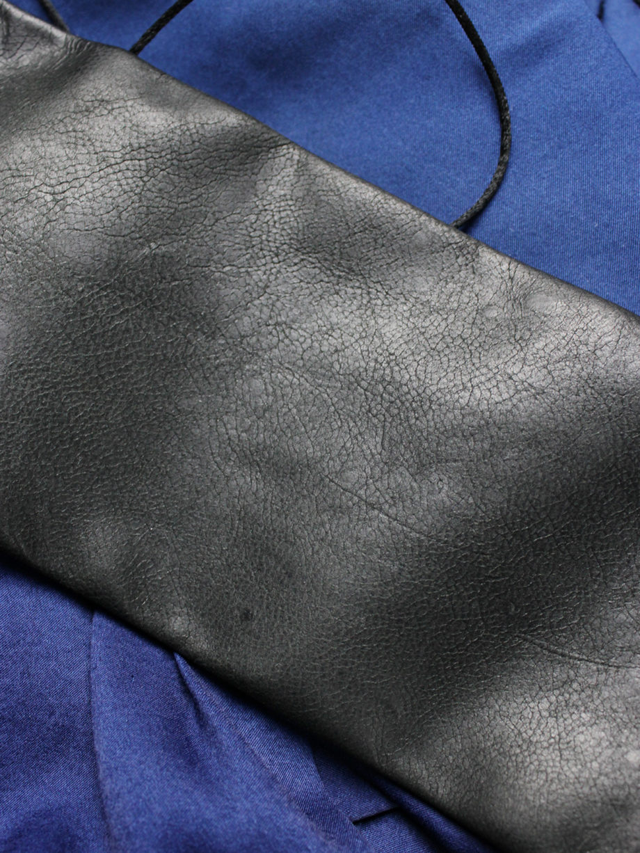 vaniitas Haider Ackermann blue maxi dress with leather band spring 2013 _6510