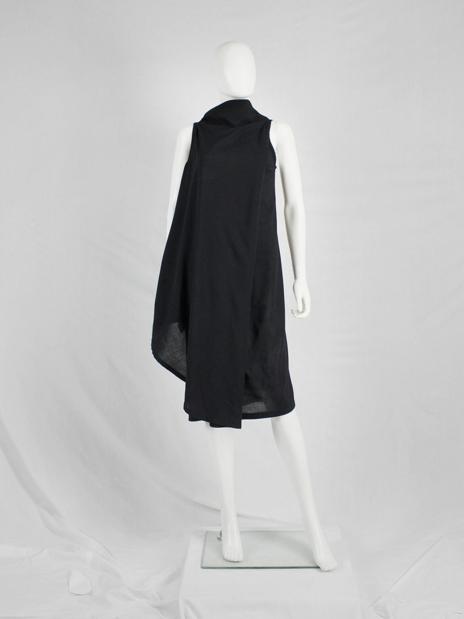 vaniitas vintage Ann Demeulemeester black asymmetric wrap dress 1350