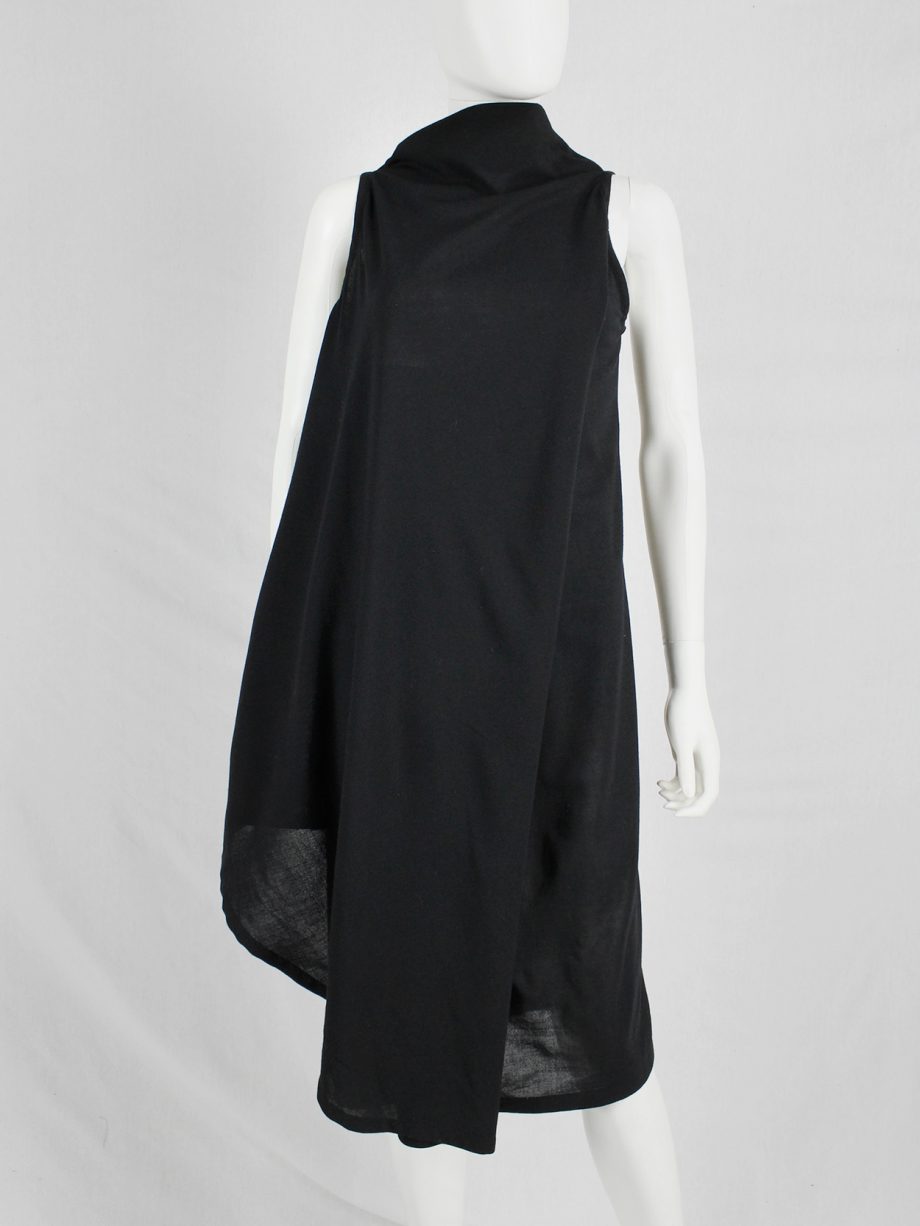 vaniitas vintage Ann Demeulemeester black asymmetric wrap dress 1369