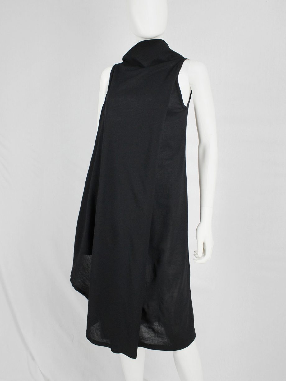 vaniitas vintage Ann Demeulemeester black asymmetric wrap dress 1380