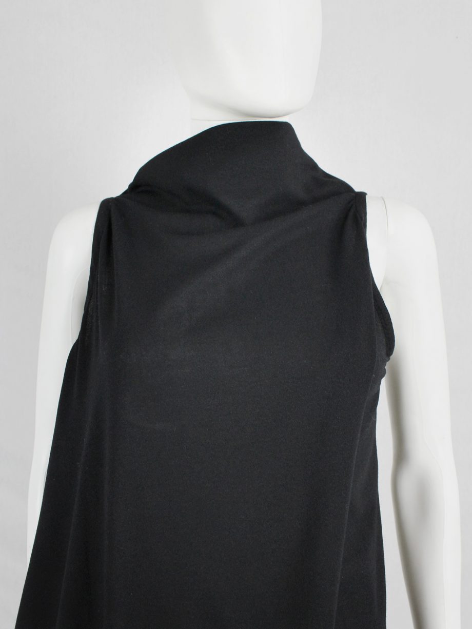 vaniitas vintage Ann Demeulemeester black asymmetric wrap dress 1384