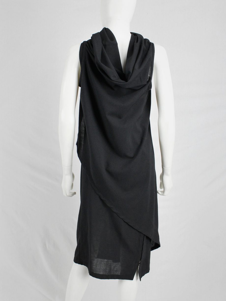 vaniitas vintage Ann Demeulemeester black asymmetric wrap dress 1423
