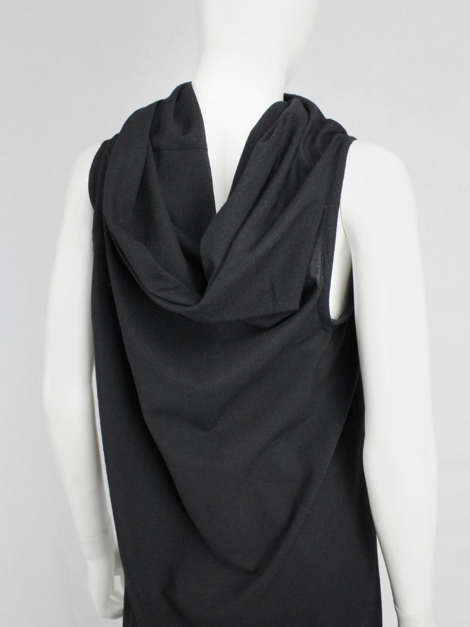 vaniitas vintage Ann Demeulemeester black asymmetric wrap dress 1429
