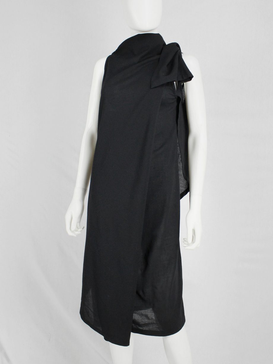 vaniitas vintage Ann Demeulemeester black asymmetric wrap dress 1468