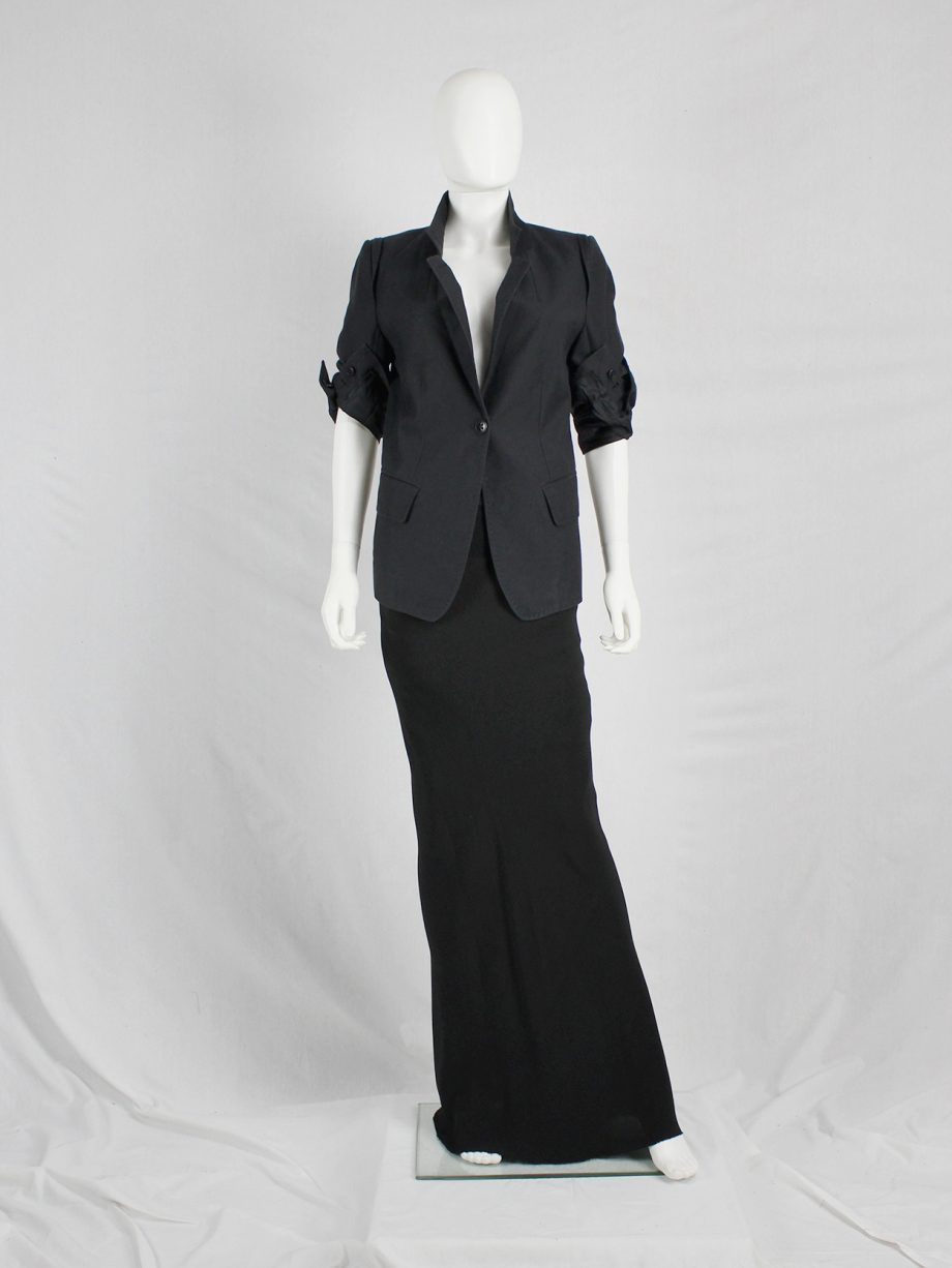 vaniitas vintage Ann Demeulemeester black blazer with rolled-up sleeves 2303