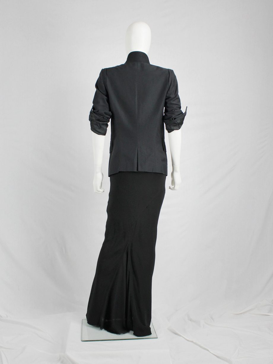 vaniitas vintage Ann Demeulemeester black blazer with rolled-up sleeves 2310