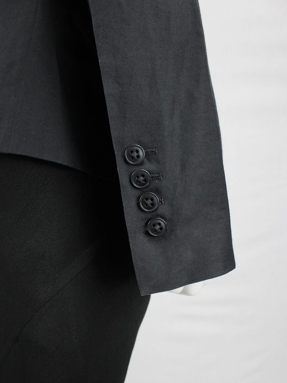 vaniitas vintage Ann Demeulemeester black blazer with rolled-up sleeves 2329