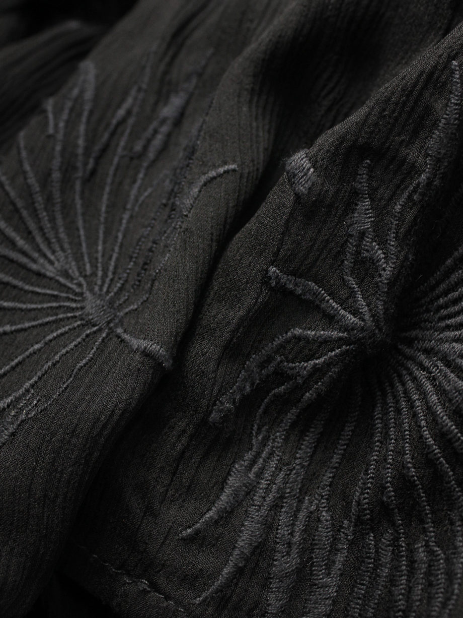 vaniitas vintage Ann Demeulemeester black jumper with sheer embroidered hem 0921