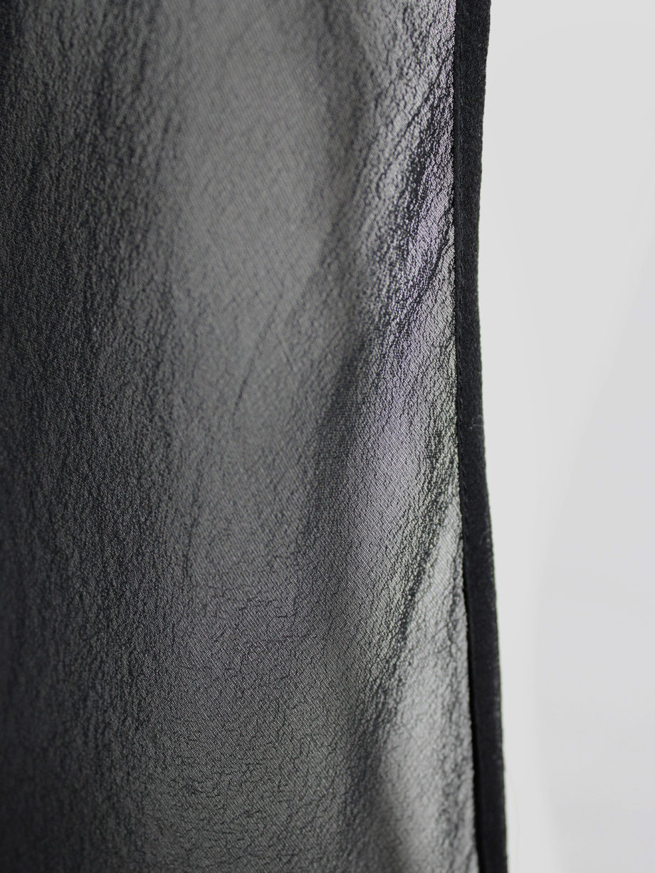 vaniitas vintage Ann Demeulemeester black sheer backless top with minimalist strap spring 2006 4351