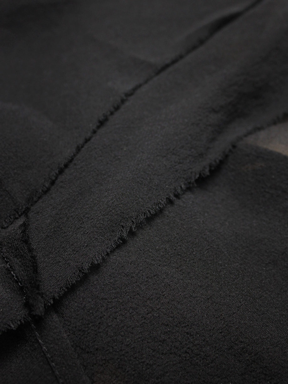 vaniitas vintage Ann Demeulemeester black sheer backless top with minimalist strap spring 2006 4362
