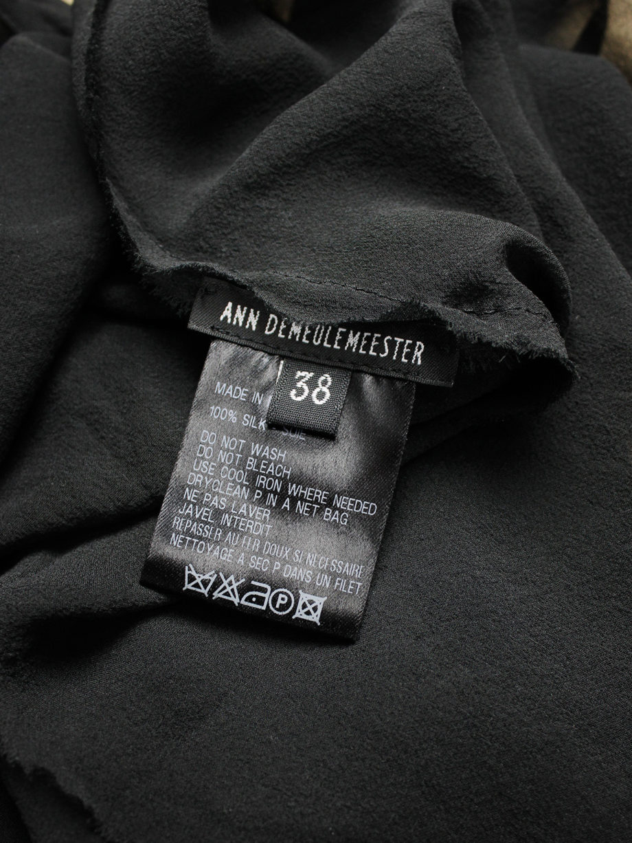 vaniitas vintage Ann Demeulemeester black sheer backless top with minimalist strap spring 2006 4373