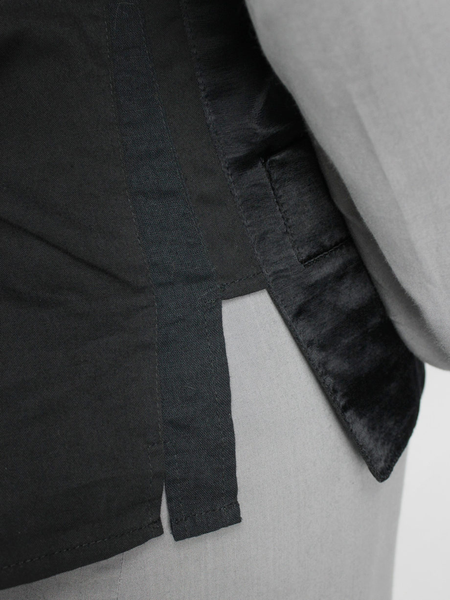 vaniitas vintage Ann Demeulemeester black victorian-style waistcoat with multiple button holes 3508