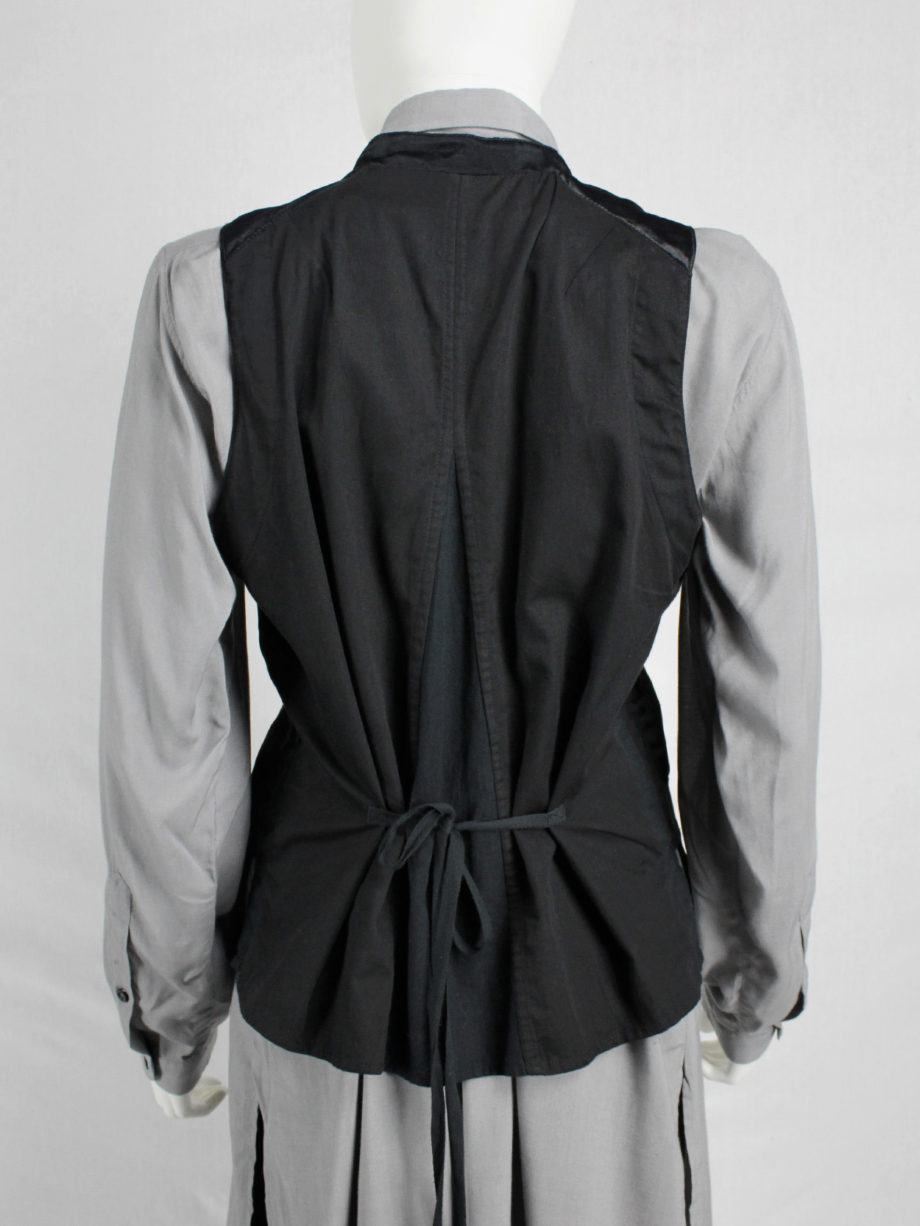 vaniitas vintage Ann Demeulemeester black victorian-style waistcoat with multiple button holes 3524
