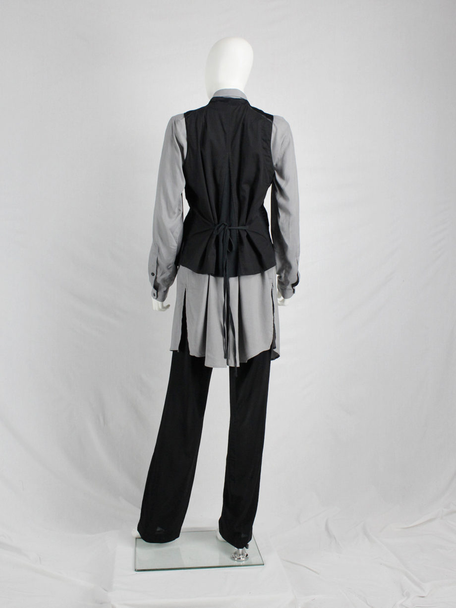 vaniitas vintage Ann Demeulemeester black victorian-style waistcoat with multiple button holes 3538