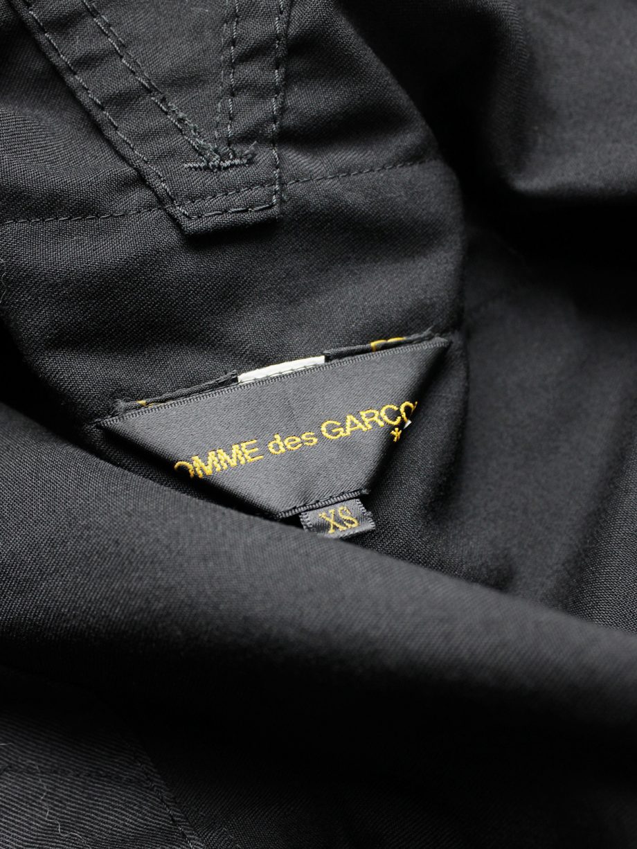 vaniitas vintage Comme des Garcons black jacket with drape and trompe l’oeil seams fall 2009 1102