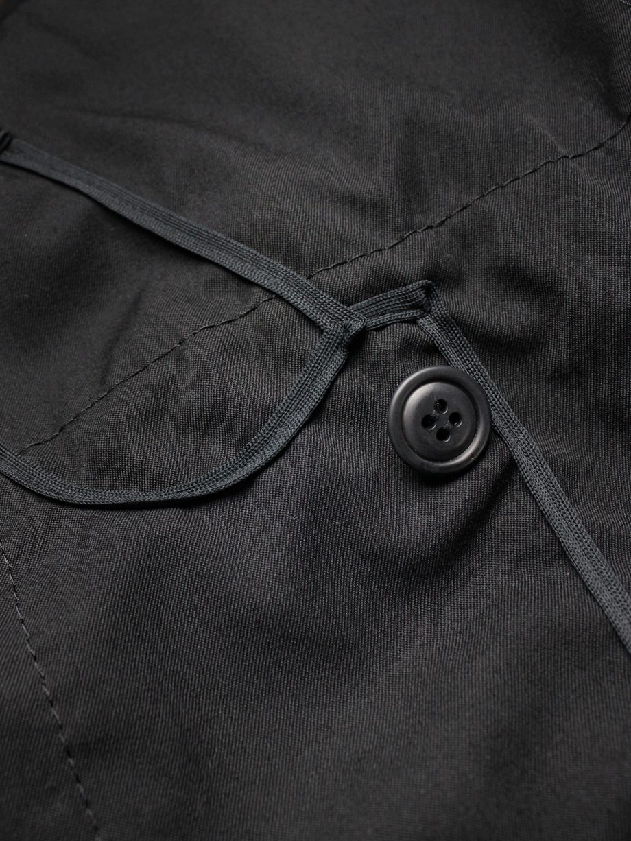 vaniitas vintage Comme des Garcons black jacket with drape and trompe l’oeil seams fall 2009 1118