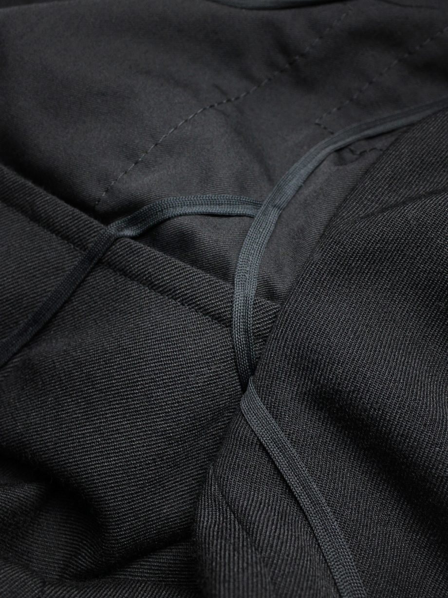 vaniitas vintage Comme des Garcons black jacket with drape and trompe l’oeil seams fall 2009 1123