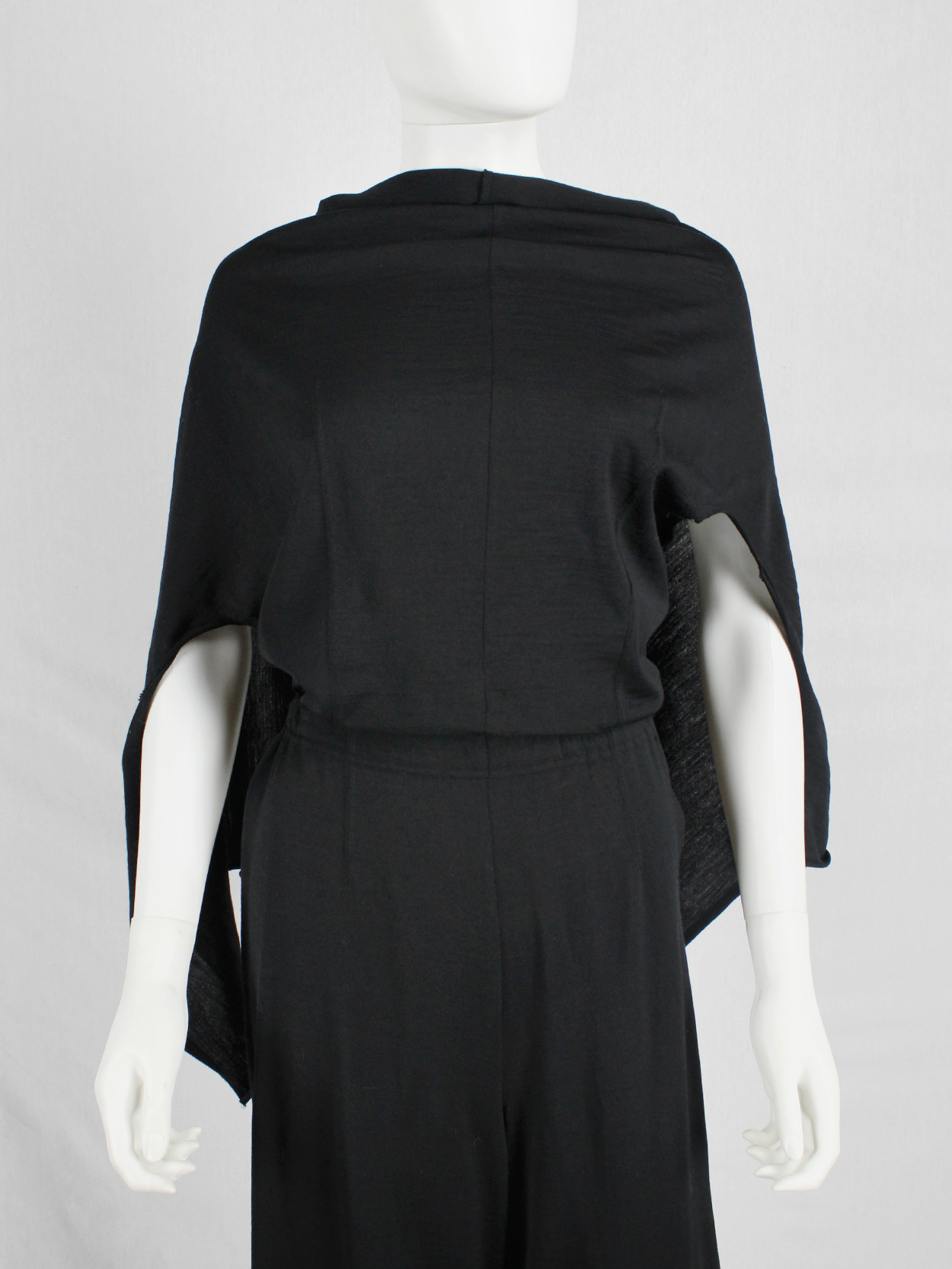 Comme des Garçons black jumpsuit with cape or bow at the back — AD 1994 ...
