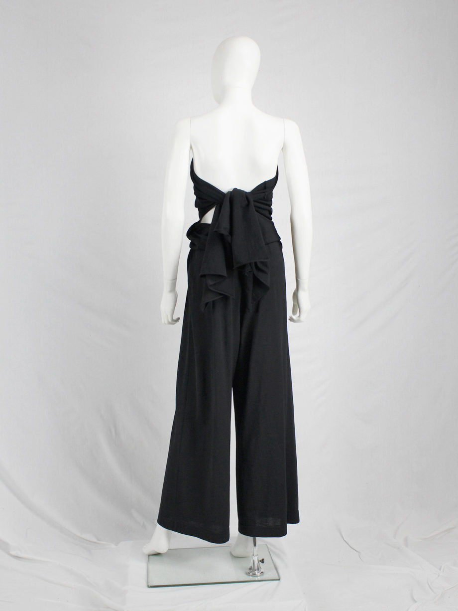 vaniitas vintage Comme des Garcons black jumpsuit with cape or bow at the back —1994 3980