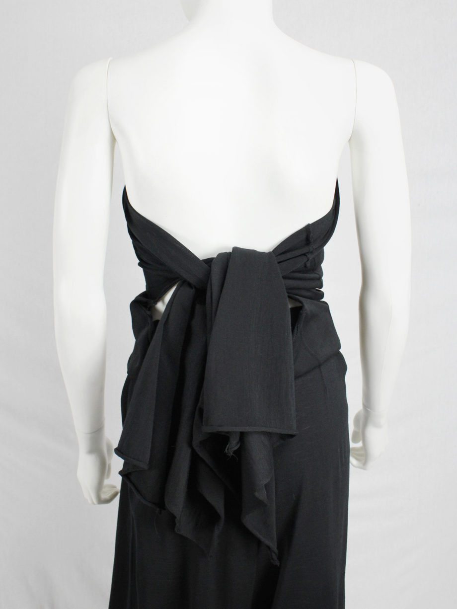 vaniitas vintage Comme des Garcons black jumpsuit with cape or bow at the back —1994 3986