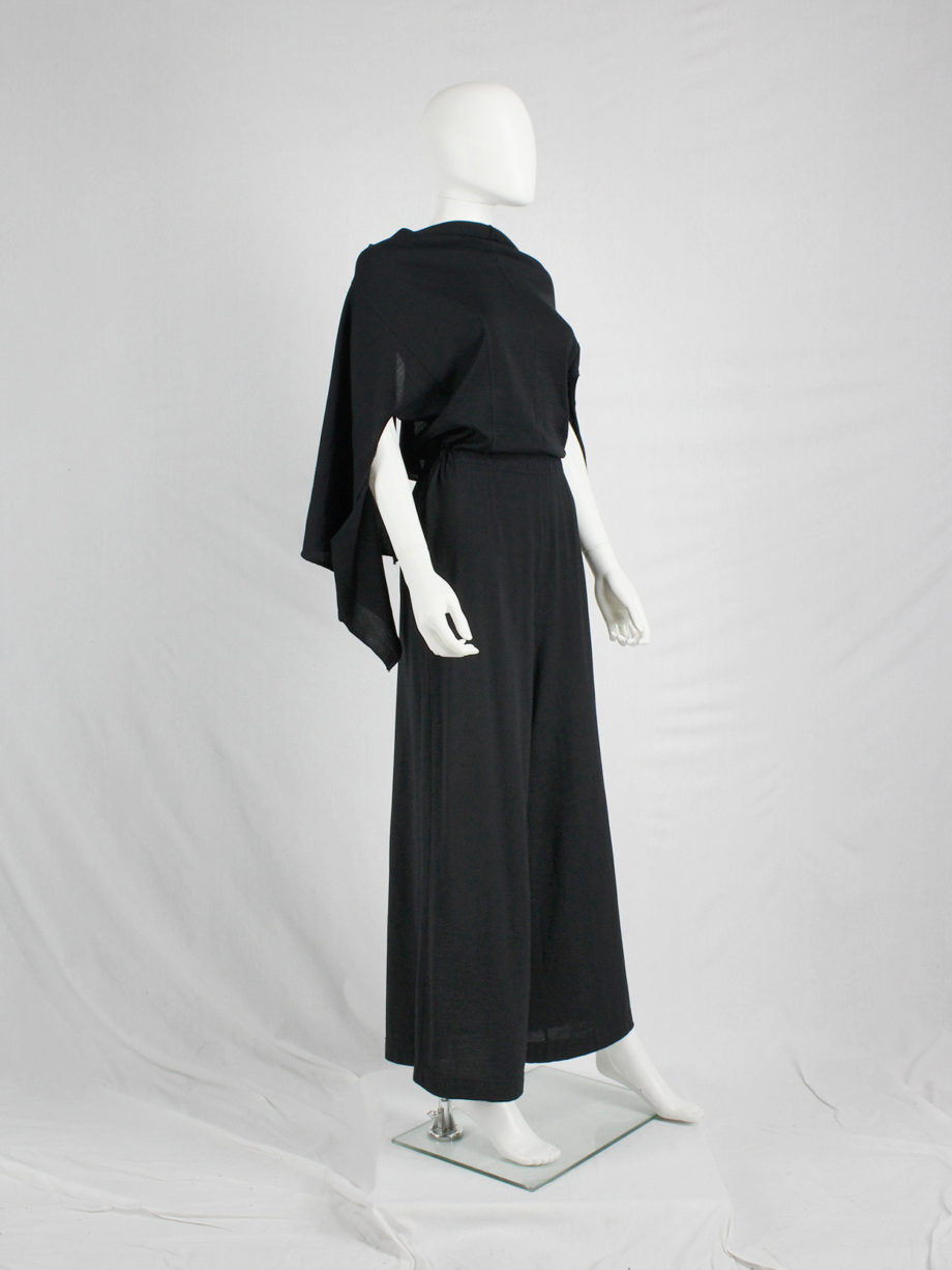 vaniitas vintage Comme des Garcons black jumpsuit with cape or bow at the back —1994 4049