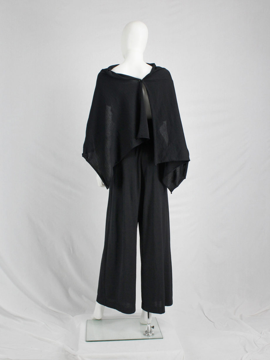 vaniitas vintage Comme des Garcons black jumpsuit with cape or bow at the back —1994 4077