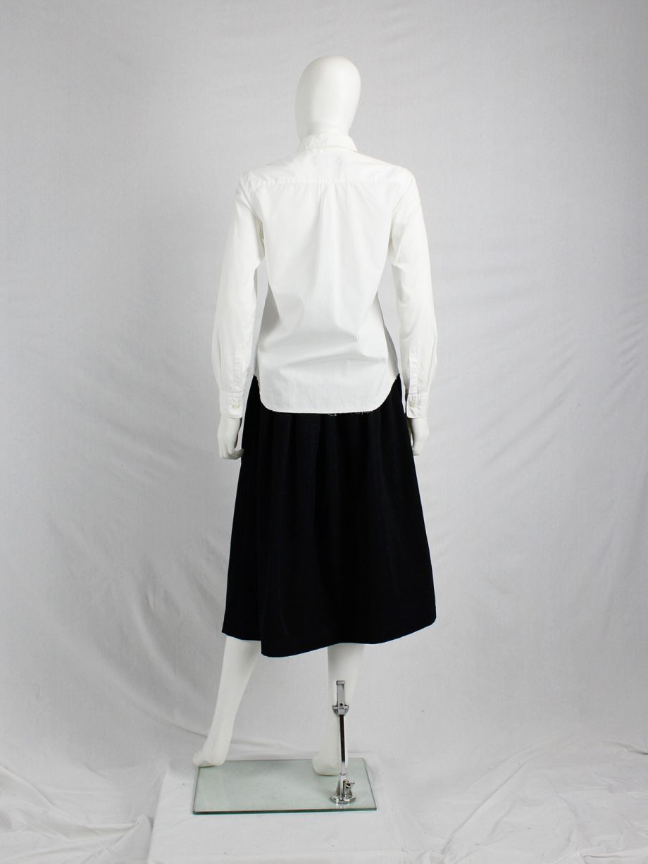 vaniitas vintage Comme des Garcons white shirt with slits and three bows spring 2002 1312
