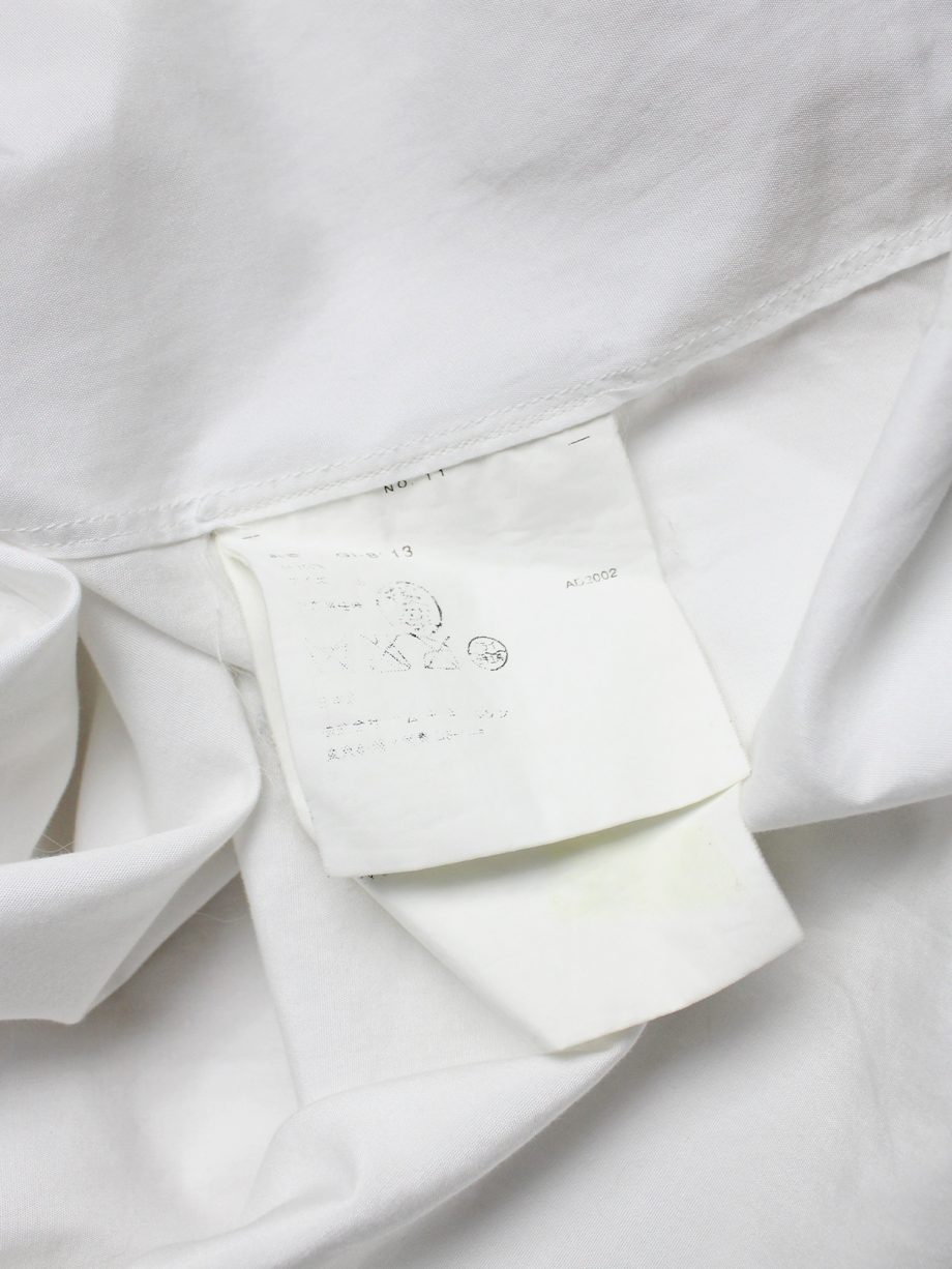 vaniitas vintage Comme des Garcons white shirt with slits and three bows spring 2002 1336