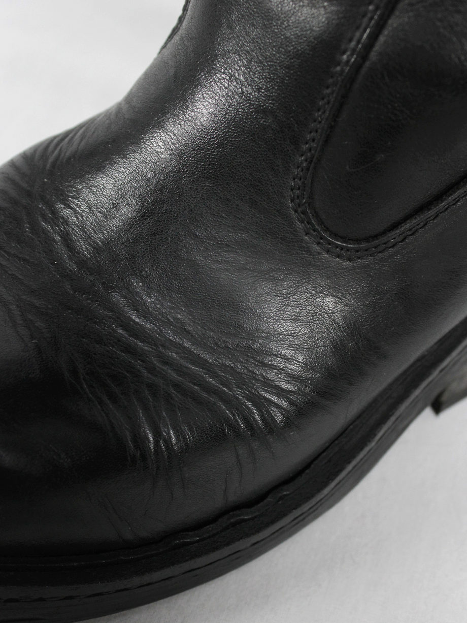 vaniitas vintage Dirk Bikkembergs black tall boots with metal heel and metal pulls 1990s 90s archive 5156