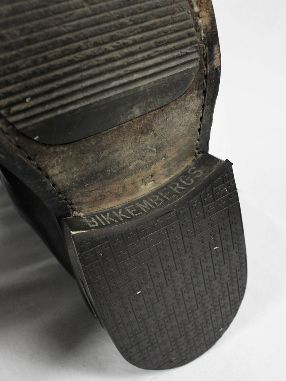 vaniitas vintage Dirk Bikkembergs black tall boots with metal heel and metal pulls 1990s 90s archive 5187