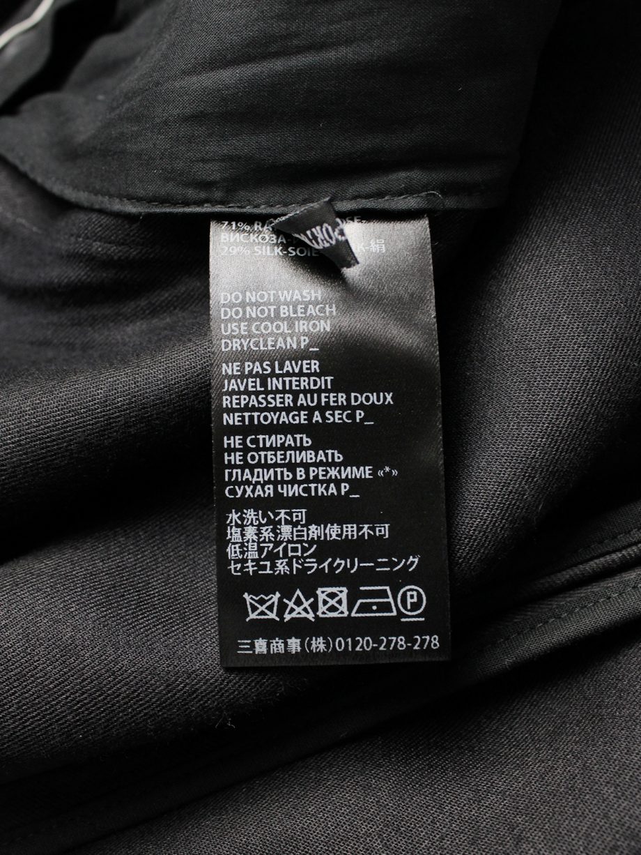 vaniitas vintage Haider Ackermann black satin trousers with nude side panel spring 2015 0944