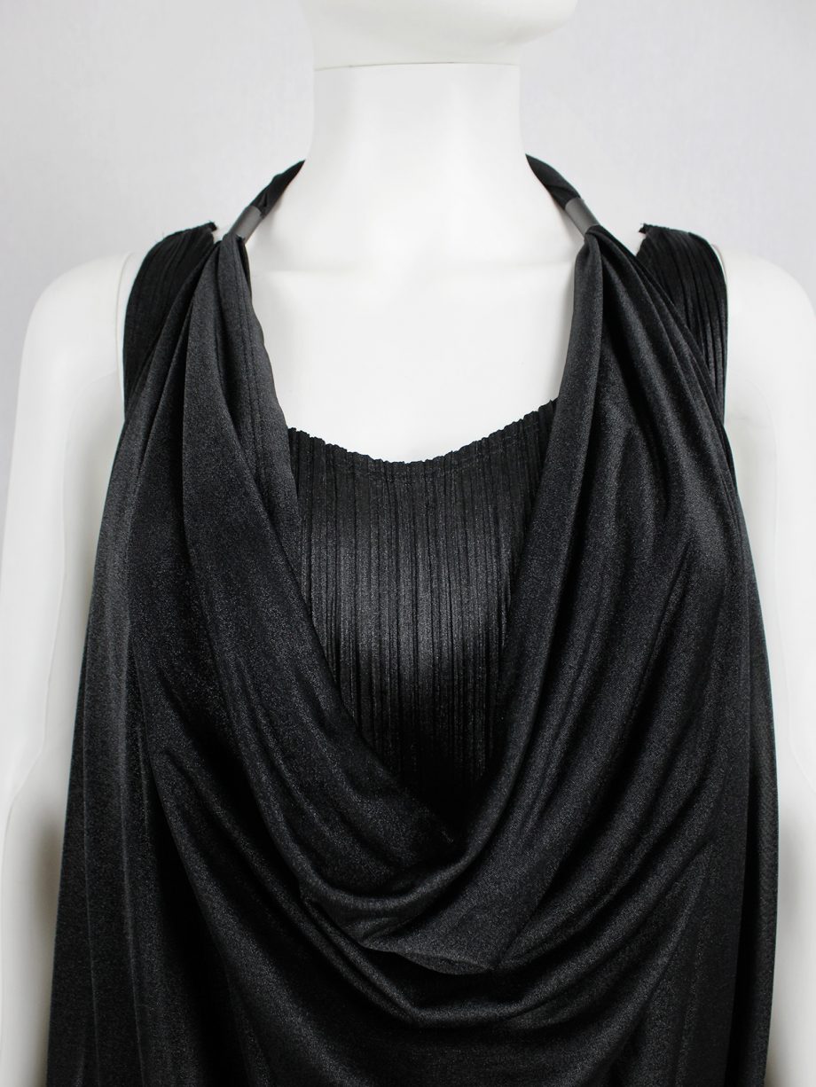 vaniitas vintage Issey Miyake Fete black double layered dress with fine pleats 1523