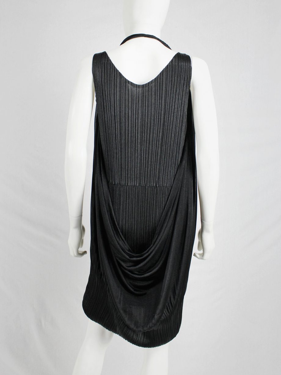 vaniitas vintage Issey Miyake Fete black double layered dress with fine pleats 1574