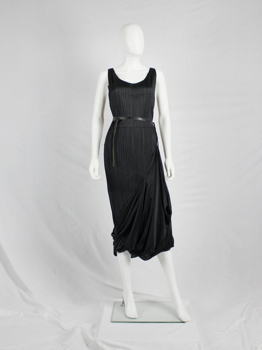 vaniitas vintage Issey Miyake Fete black double layered dress with fine pleats 1657