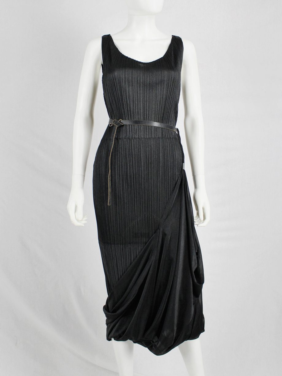 vaniitas vintage Issey Miyake Fete black double layered dress with fine pleats 1667