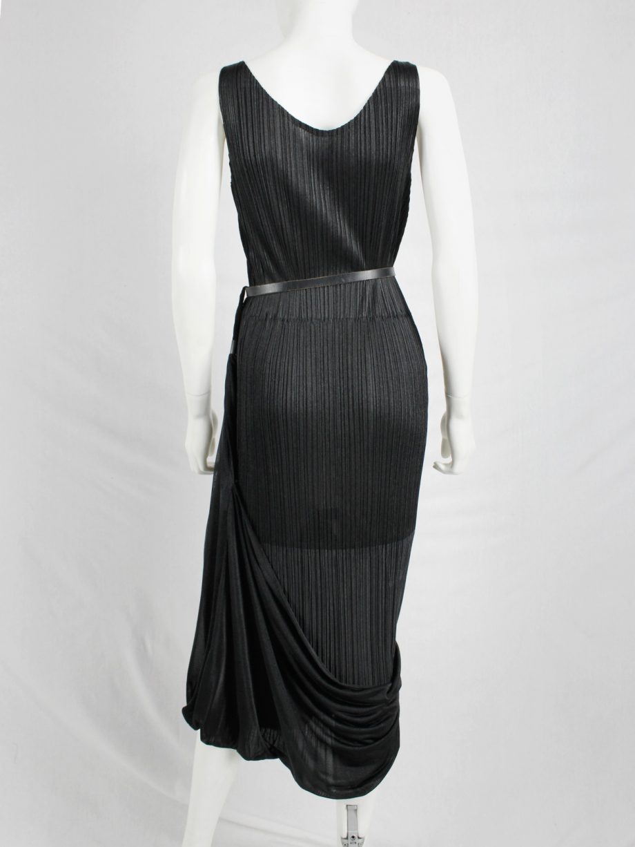 vaniitas vintage Issey Miyake Fete black double layered dress with fine pleats 1682