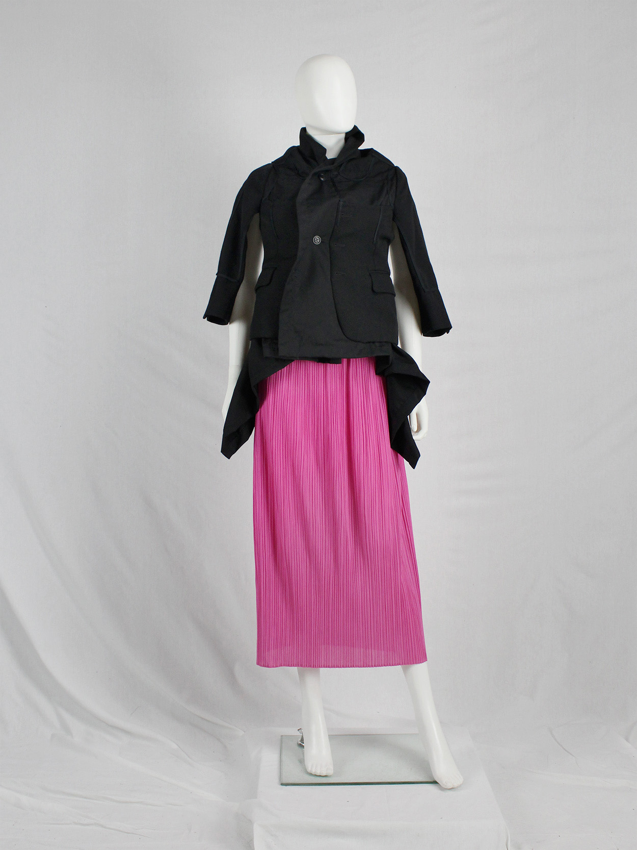 Issey Miyake Pleats Please hot pink maxi skirt skirt with fine