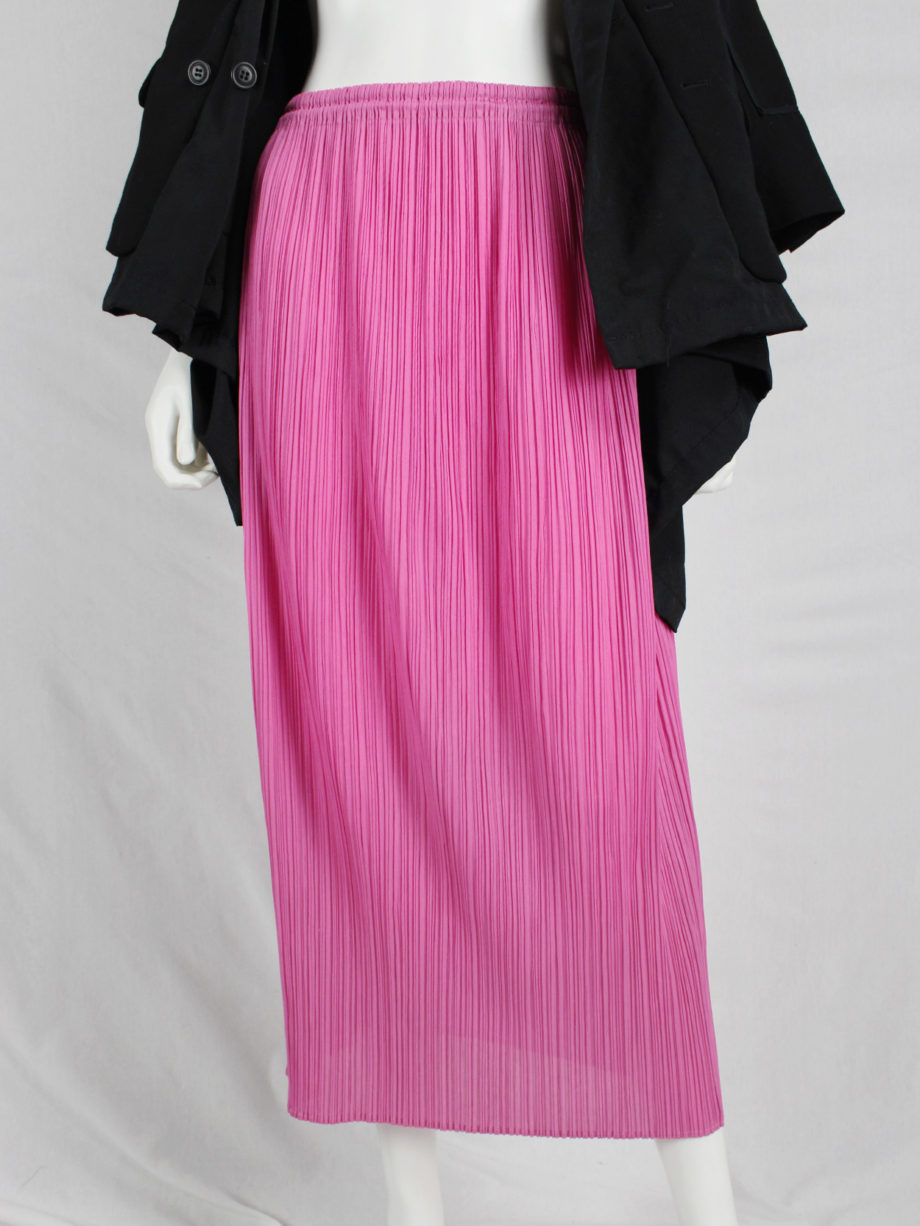 vaniitas vintage Issey Miyake Pleats Please hot pink maxi skirt skirt with fine vertical pleating 4162