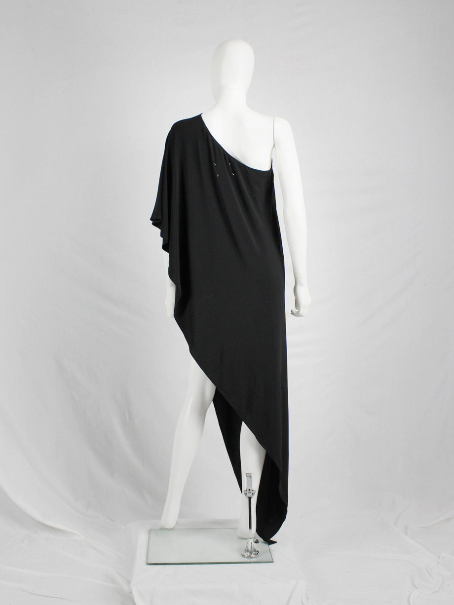 vaniitas vintage Maison Martin Margiela black asymmetric maxi dress fall 2008 4441