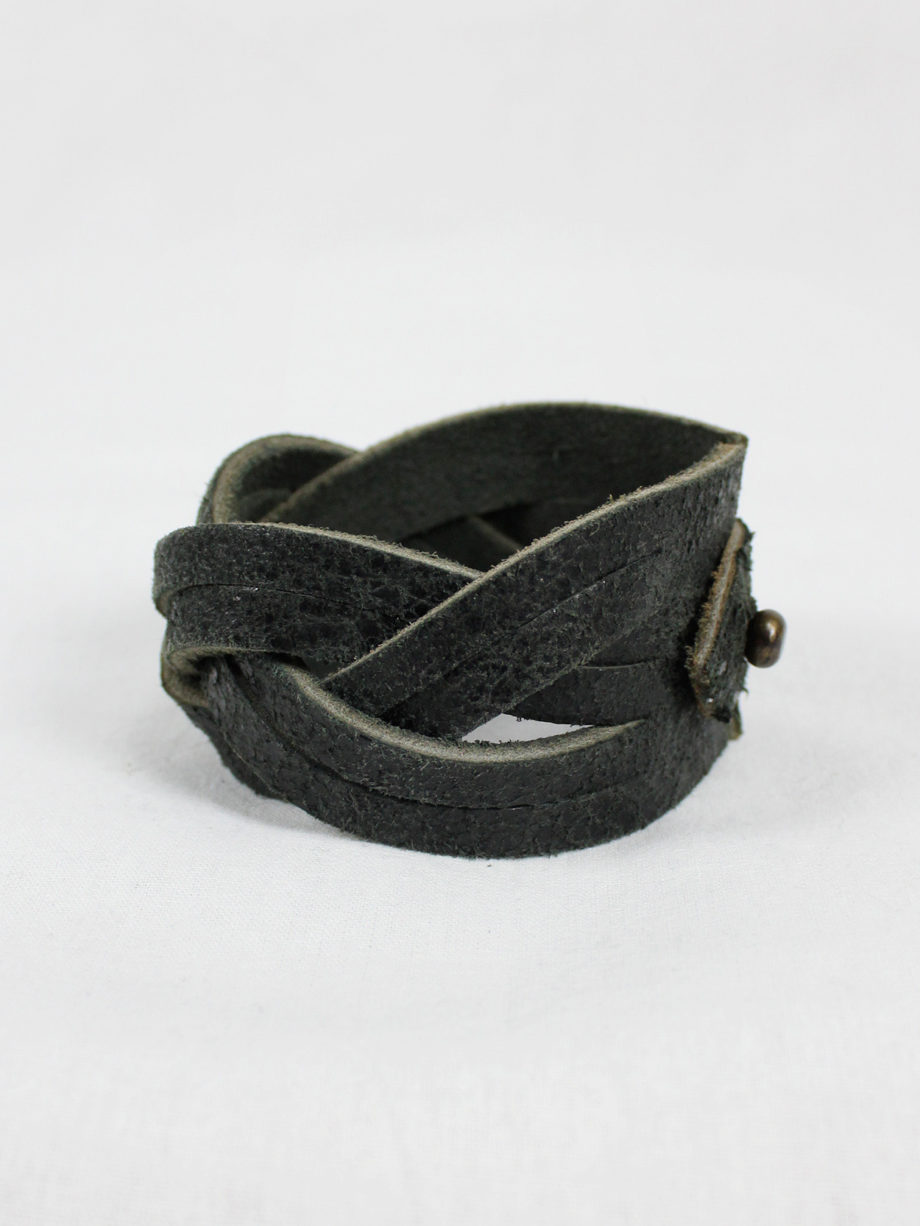 vaniitas vintage Maison Martin Margiela black braided leather bracelet spring 2007 4817