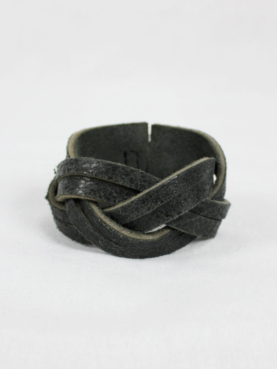 vaniitas vintage Maison Martin Margiela black braided leather bracelet spring 2007 4826