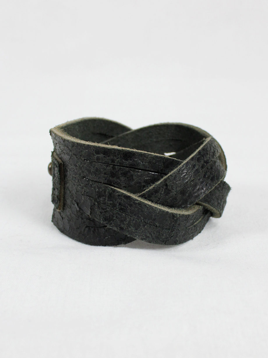 vaniitas vintage Maison Martin Margiela black braided leather bracelet spring 2007 4833