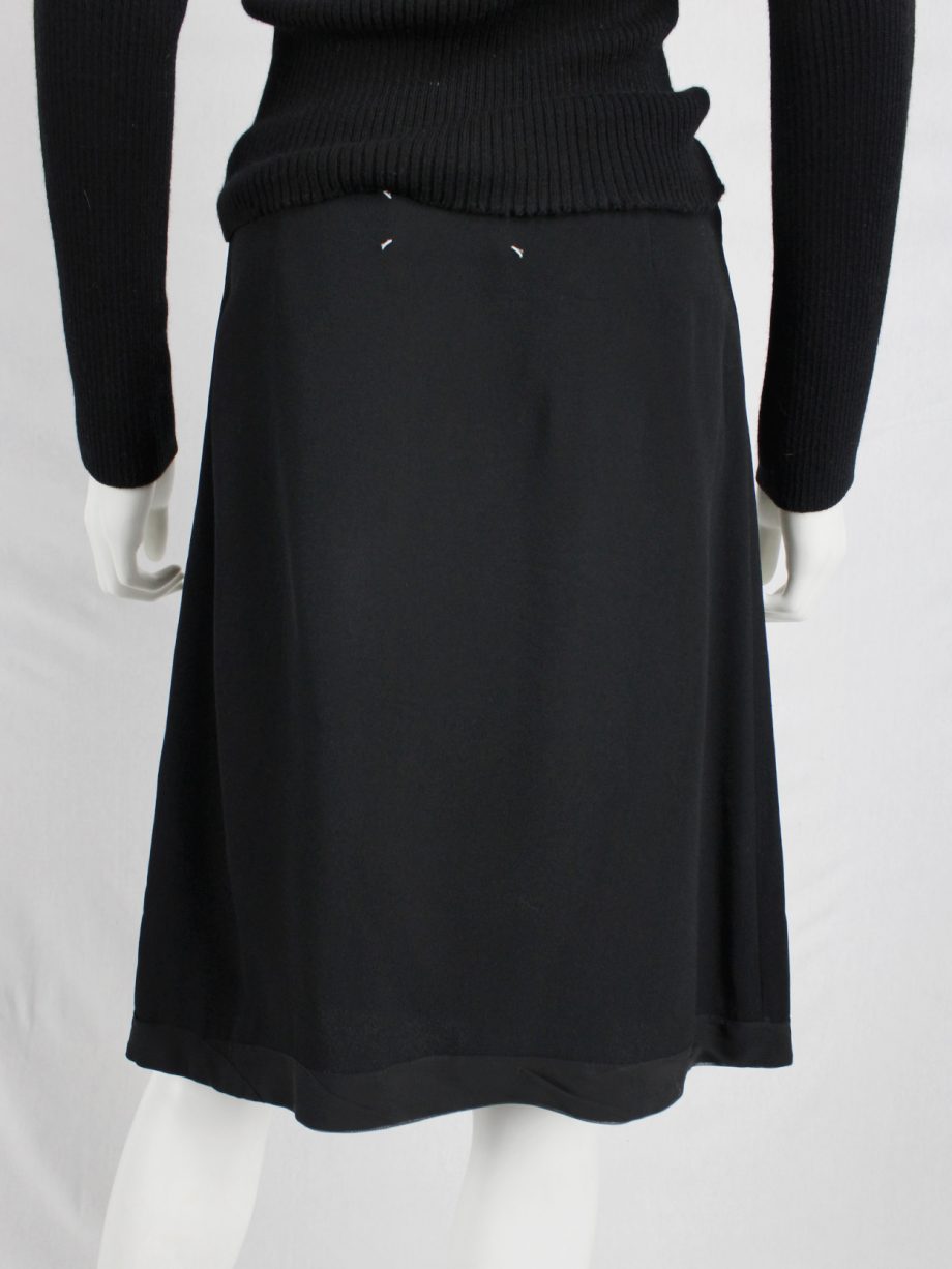 vaniitas vintage Maison Martin Margiela black skirt with torn silk trim spring 2006 1911