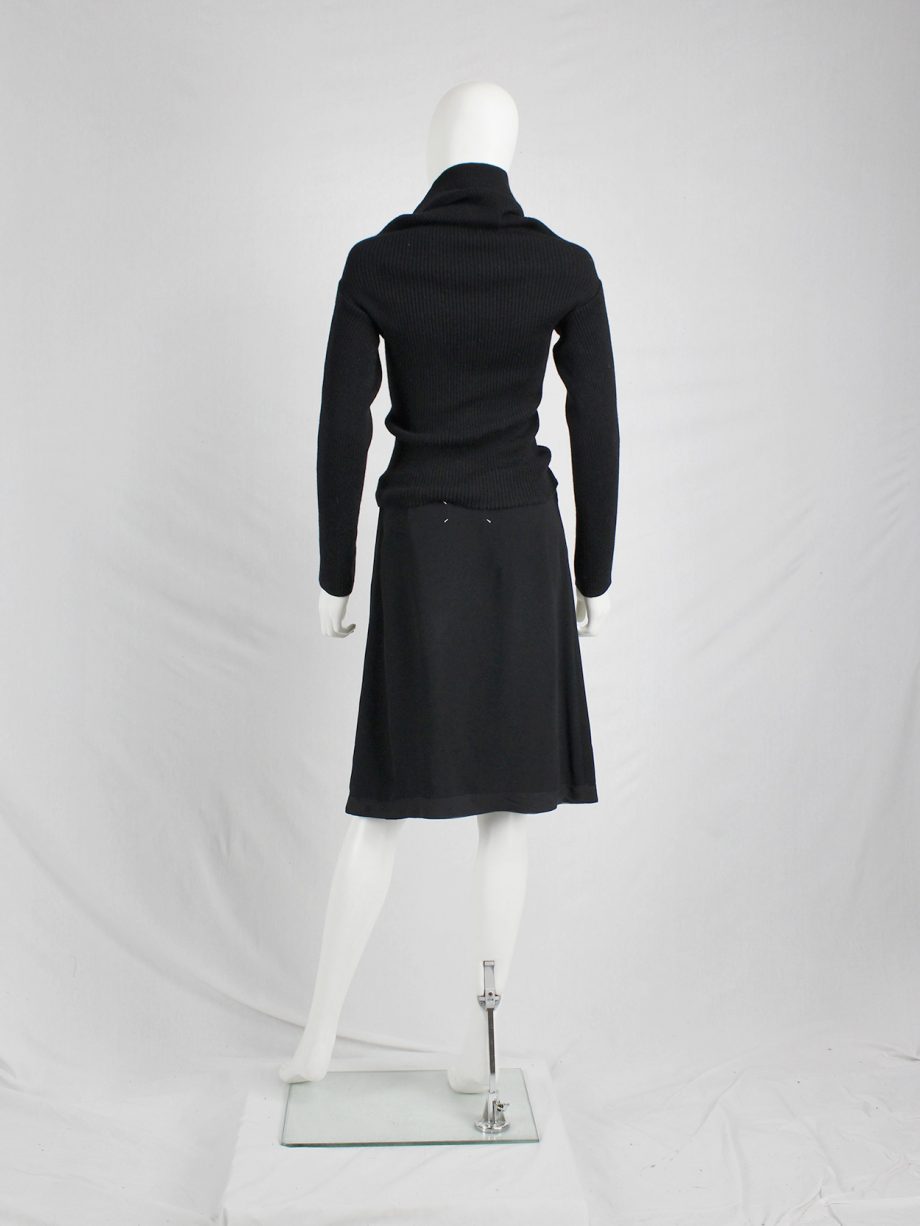 vaniitas vintage Maison Martin Margiela black skirt with torn silk trim spring 2006 1919